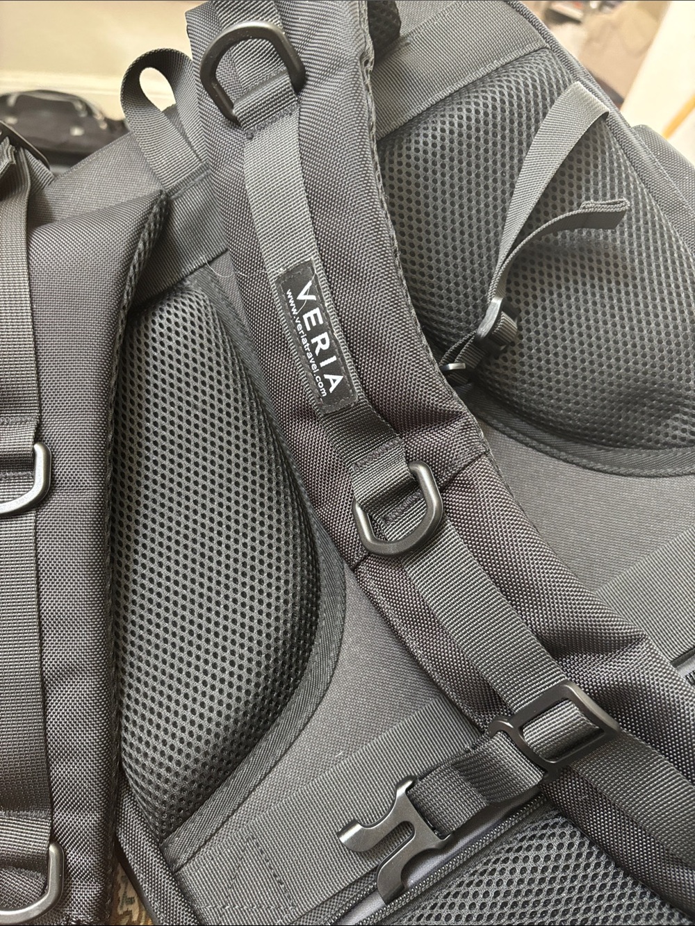 Veria Black Travel Backpack with laptop compartment and several organized pocket - Picture 7 of 8